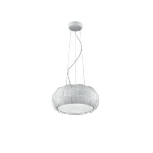 Lampadario a sospensione rigato bianco
