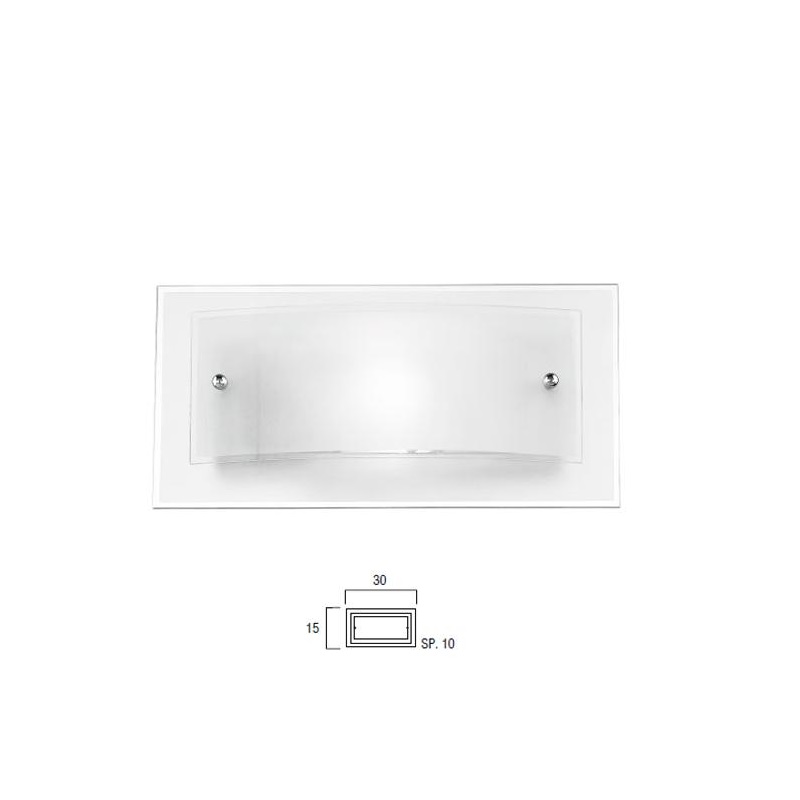 Applique Vetro Dritta-Curva Applique Bianca Lampada Muro