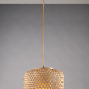lampadario a sospensione zen in bambù intrecciato 110x30