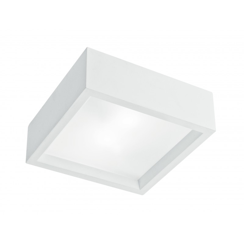 I-GABRIEL/PL25Q - Plafoniera a incasso bianco quadrato con luce rientrata E27