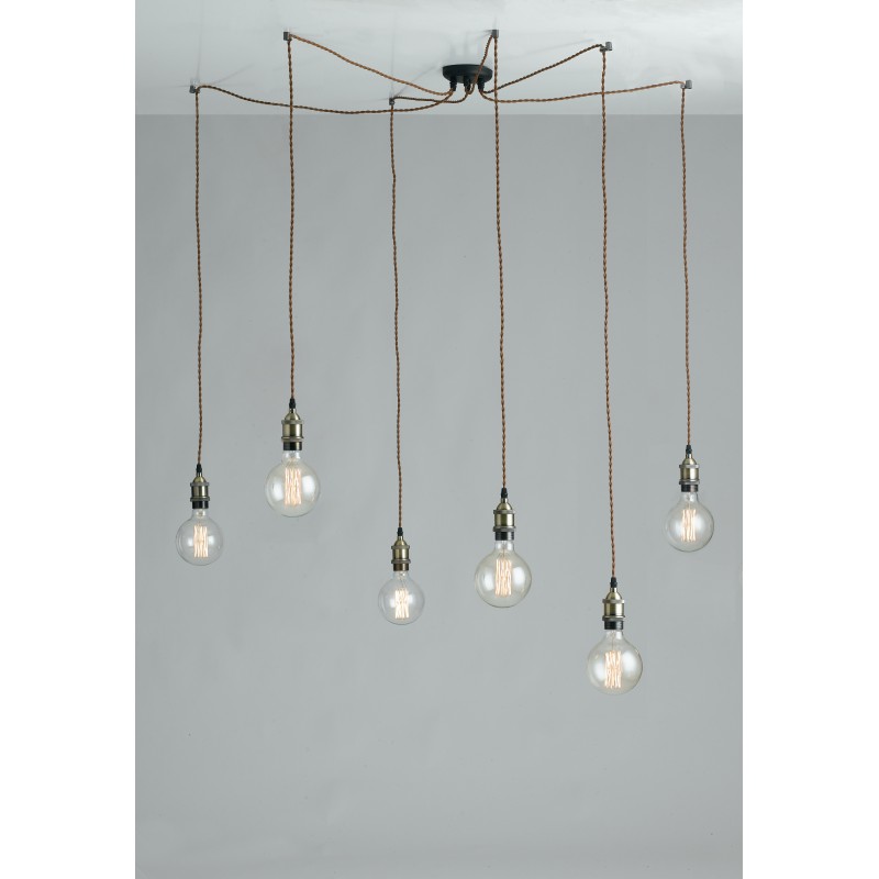 Lampadario a sei luci sospese groove