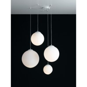I-LAMPD/S4 BCO - Lampadario con quattro decori sferici 60 watt E27