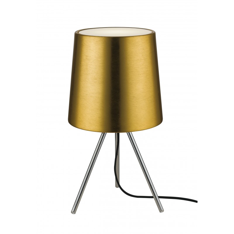 I-MARLEY/L ORO - Lampada da tavolo a tre piedi moderna di colore oro 13 watt E14