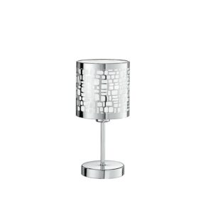 I-MAYA/L - Lampada da tavolo cromata circolare 40 watt E14
