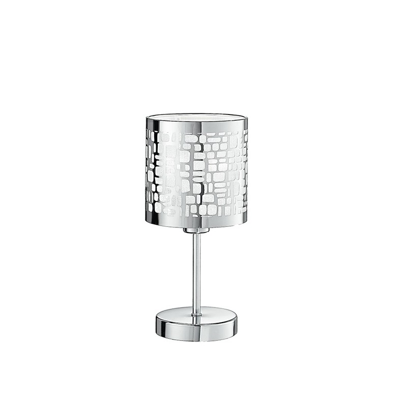 I-MAYA/L - Lampada da tavolo cromata circolare 40 watt E14