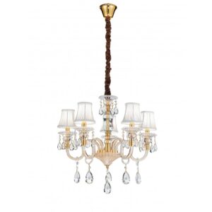 I-MONET/5 - Lampadario a sospensione trasparente e oro 40 watt E14