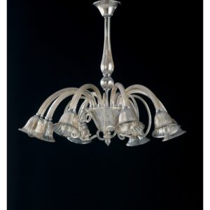 I-POSEIDON/8 - Lampadario sospeso classico e elegante trasparente 40 watt e14