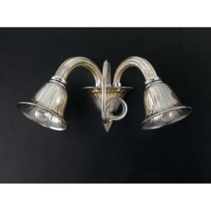 I-POSEIDON/AP2 - Applique in vetro trasparente con due bracci dalla linea morbida 40 watt E14