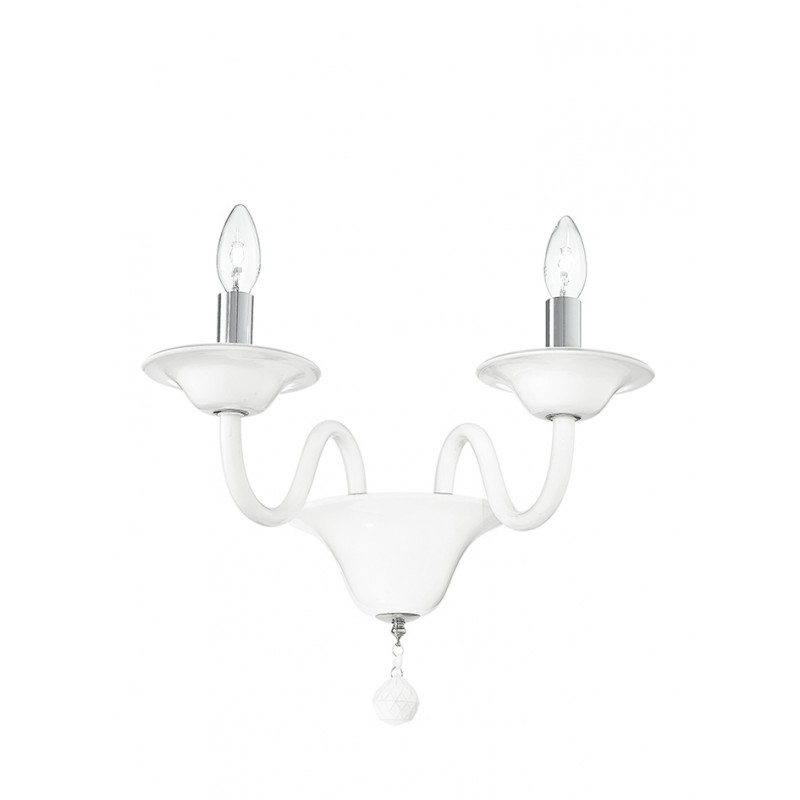 I-SOFFIO/APP - Applique semplice con due braccia curvate di colore bianco 40 watt E14