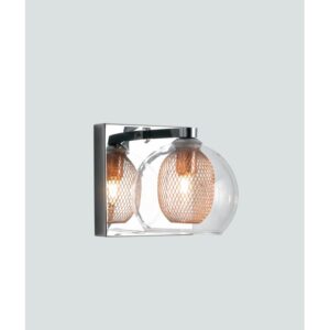 I-THESIS-AP - Applique moderna con paralume trasparente 28 watt G9