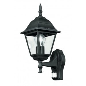 LANT-ROMA/AP1A-S - Lanterna applique con sensore da esterno ROMA nera