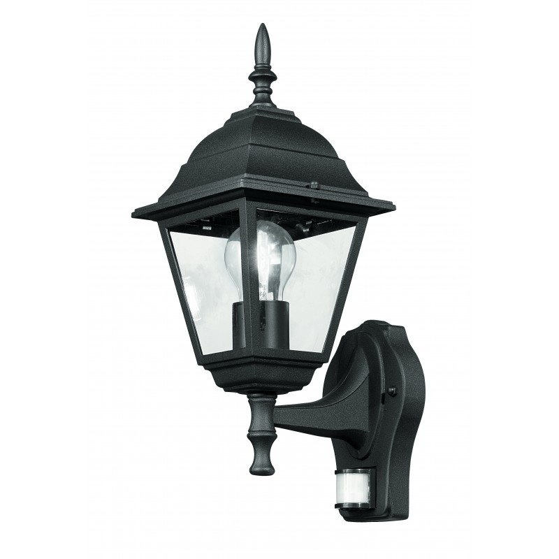 LANT-ROMA/AP1A-S - Lanterna applique con sensore da esterno ROMA nera