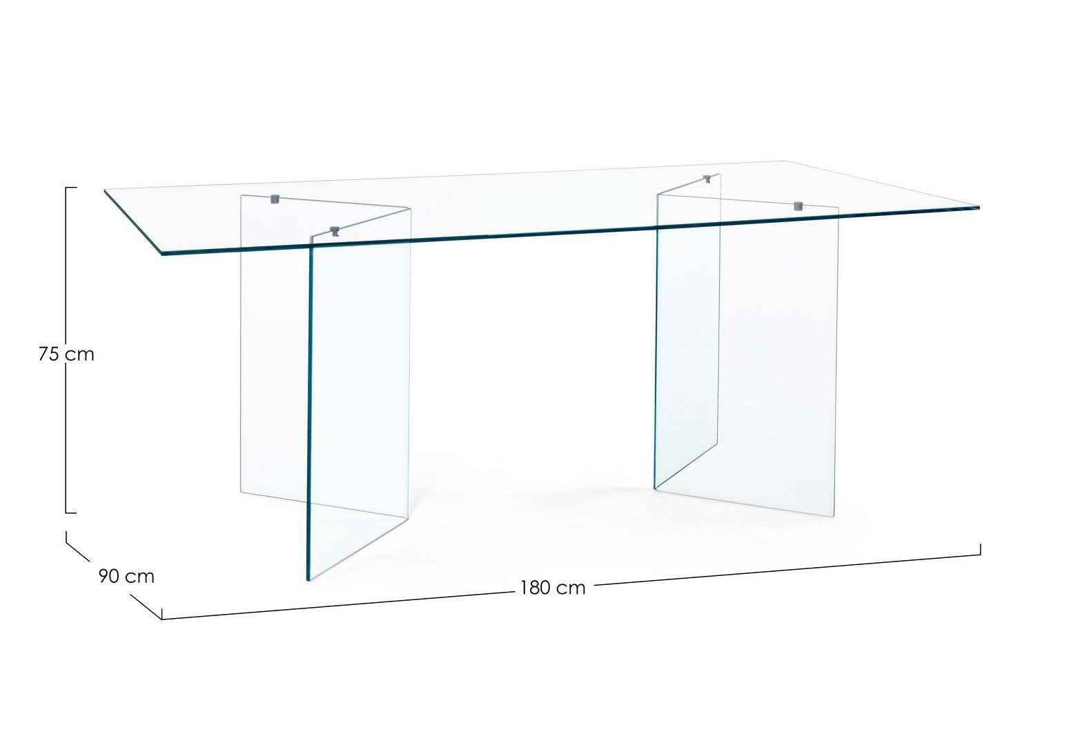 Tavolo total Vetro 180x90cm - immagine 3