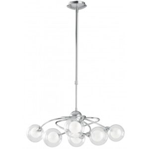 I-BLOG-6 - Lampadario sospeso cromato con paralumi sferici 28 watt G9