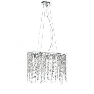 I-BREEZE/S5 - Lampadario a sospensione elegante con cristalli e cromato 40 watt