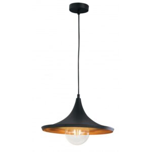 I-BROADWAY-S1 - Pendente rustico nero e ramato 60 watt E27