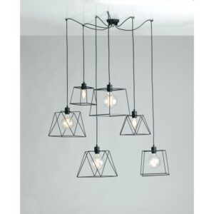 I-BROOKLYN-S6 - Lampadario con paralumi di varia forma 60 watt E27