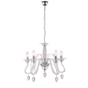 I-ESTEFAN-S5 TR - Lampadario a sospensione trasparente dal design moderno 40 watt E14