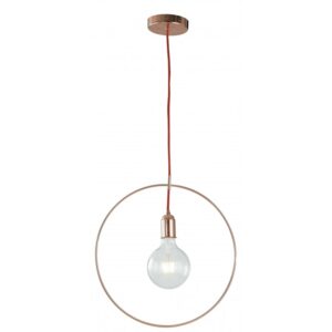 I-FRIDA/S40 - Pendente oro e rosa con decoro ad anello 60 watt E27