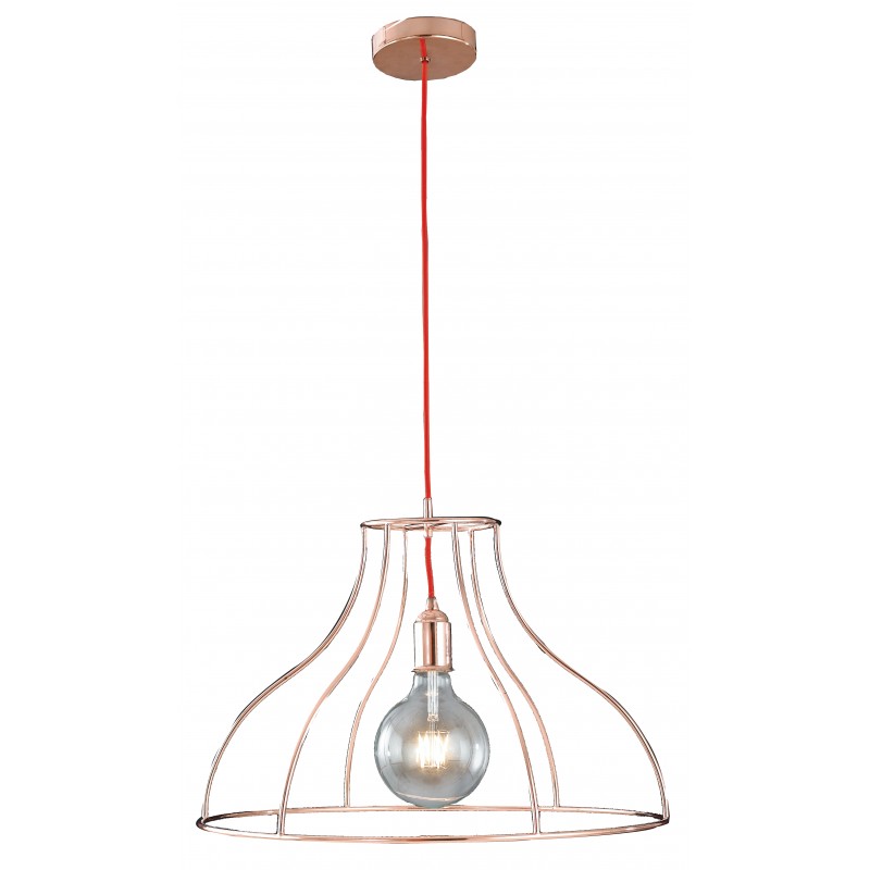 I-FRIDA/S50 - Pendente con paralume originale oro e rosa 60 watt E27