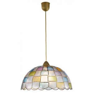 I-PAULA/S1 - Lampadario sospeso con decorazioni geometriche dai colori delicati 60 watt E27