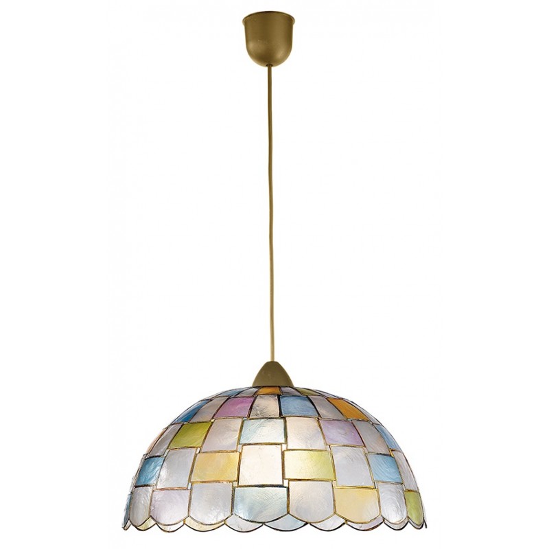 I-PAULA/S1 - Lampadario sospeso con decorazioni geometriche dai colori delicati 60 watt E27