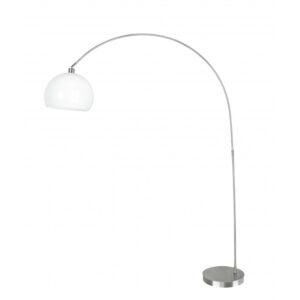 I-PLAZA/PT BCO - Lampada da terra Piantana con paralume tondo bianco 60 watt E27