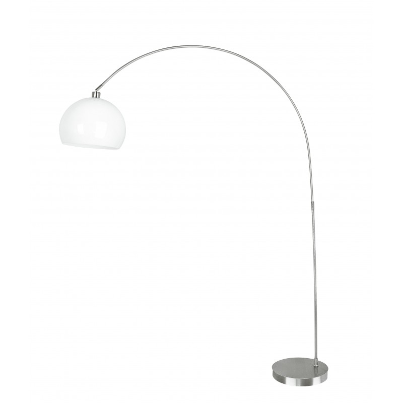 I-PLAZA/PT BCO - Lampada da terra Piantana con paralume tondo bianco 60 watt E27