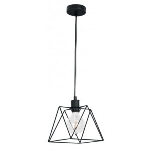 I-SANTANA-M-S1 - Pendente con paralume nero dalla linea essenziale 60 watt E27