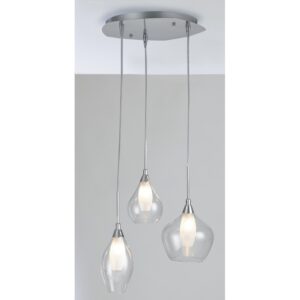 I-SKYLINE/S3 - Lampadario sospeso moderno bianco e trasparente 28 watt G9