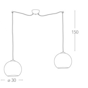 Lampadario a doppia sospensione sferica Vanity