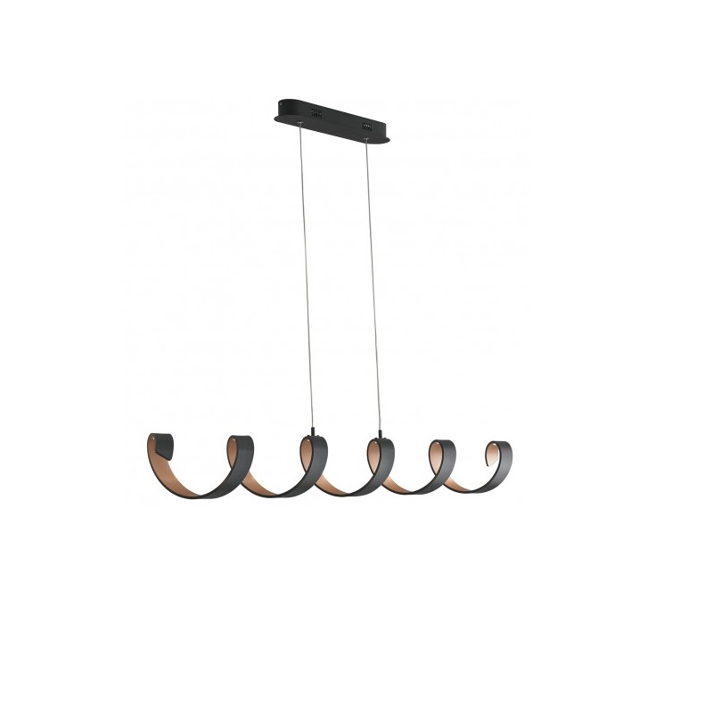 LED-HELIX-S6 NER Sospensione Helix nero/oro satinato