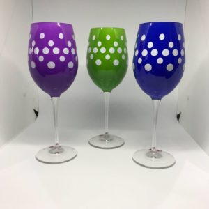 6pz Calice Vino a Pois