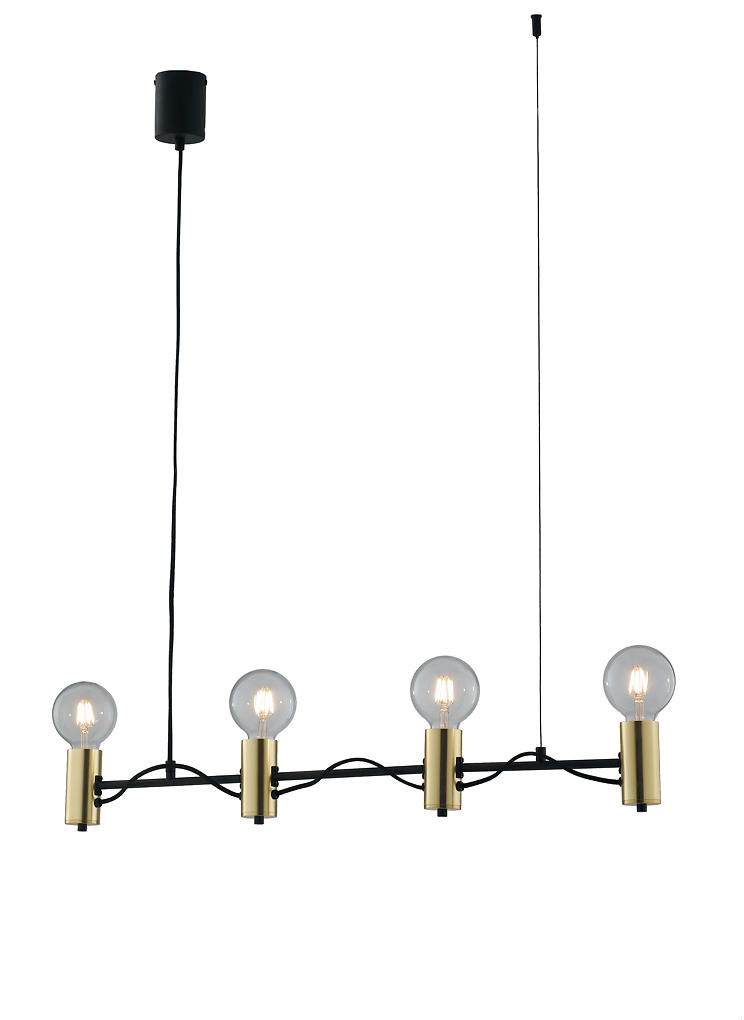 Sospensione Axon Nero & Oro 4 Luci