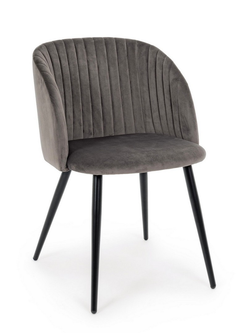 Coppia sedie Velluto Grigio Queen