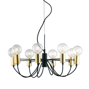 Sospensione Axon Nero & Oro 8 Luci