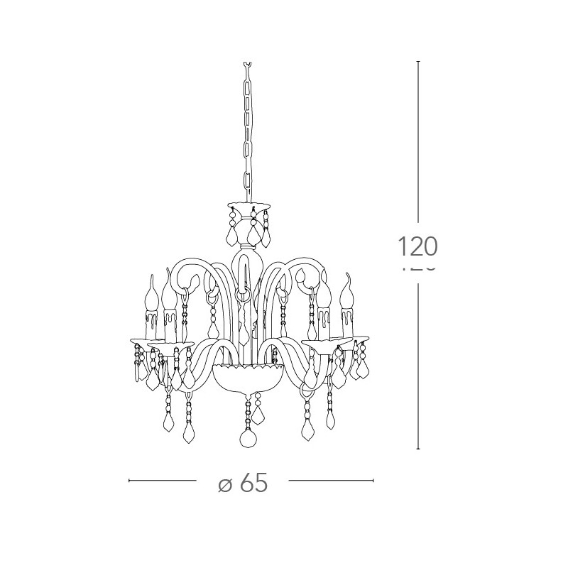 Sospensione Cristallo D65xH120cm - immagine 4