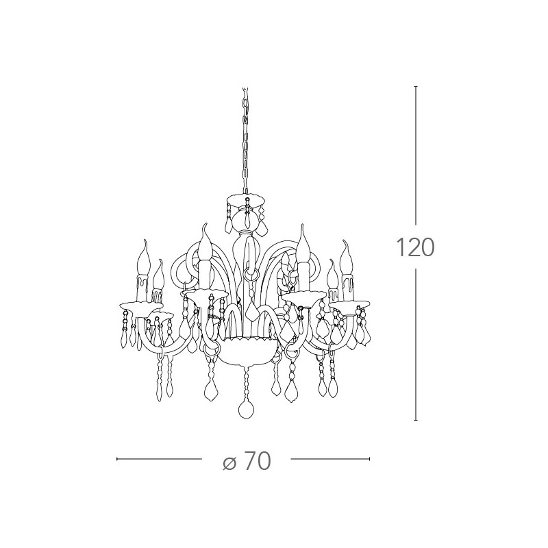 Sospensione Cristallo D70xH120cm - immagine 4