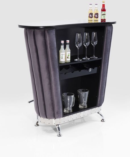 Angolo Bar Viola e Nero Mobile bar con 2 sgabelli - immagine 2