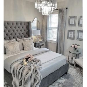 Letto Moon Grigio Capitonnè