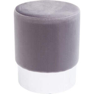 Pouf "Puffetto" Grigio Base Acciaio D35xH42cm