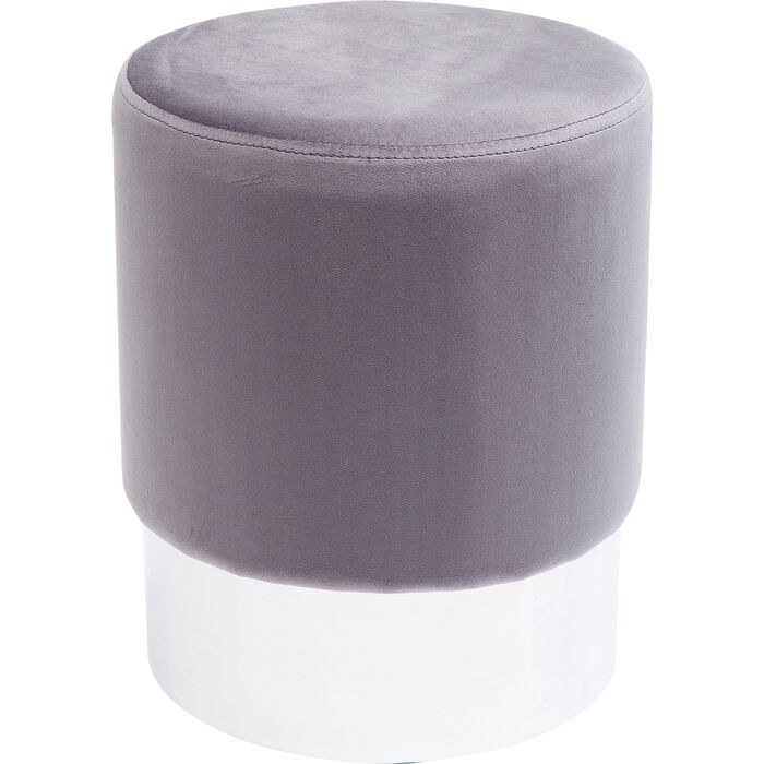 Pouf "Puffetto" Grigio Base Acciaio D35xH42cm