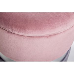 Set 2 Pouf Contenitore Rosa-Grigio