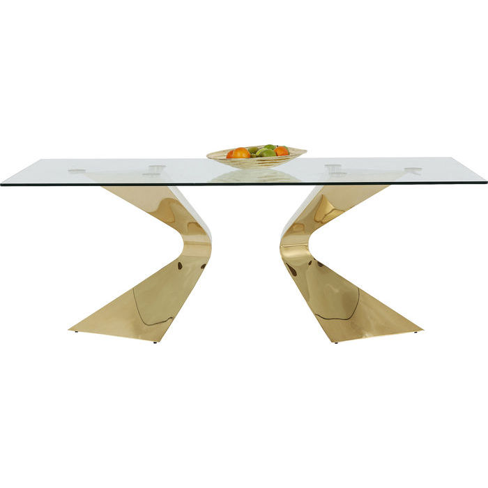 Tavolo Vetro Glorioso Oro 200x100cm