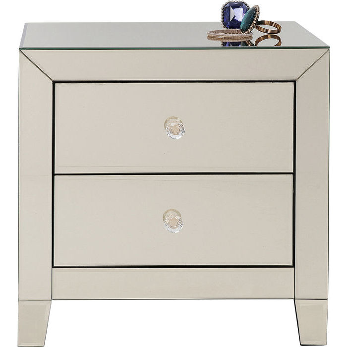 Coppia Comodini Champagne Specchiati Luxury