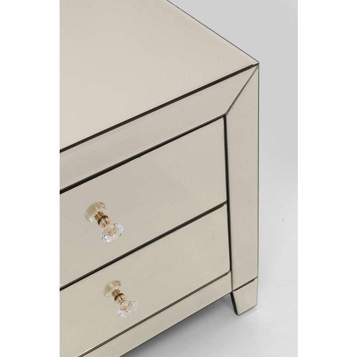 Coppia Comodini Champagne Specchiati Luxury