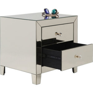 Coppia Comodini Champagne Specchiati Luxury