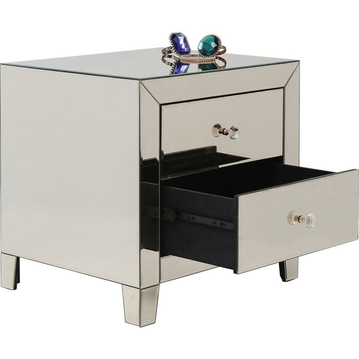 Coppia Comodini Champagne Specchiati Luxury