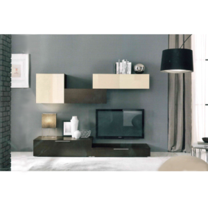 Parete Attrezzata New York Bianca & Noce 259x56xH185cm