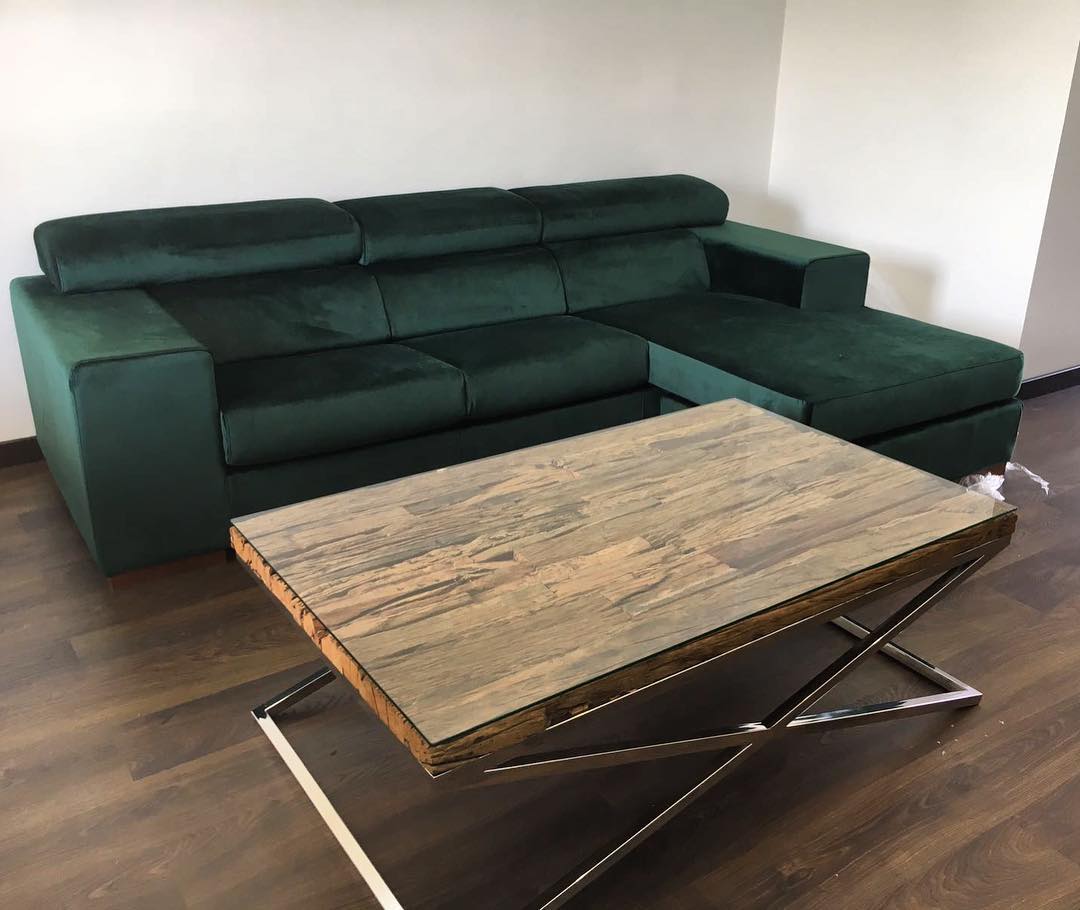 Divano velluto verde